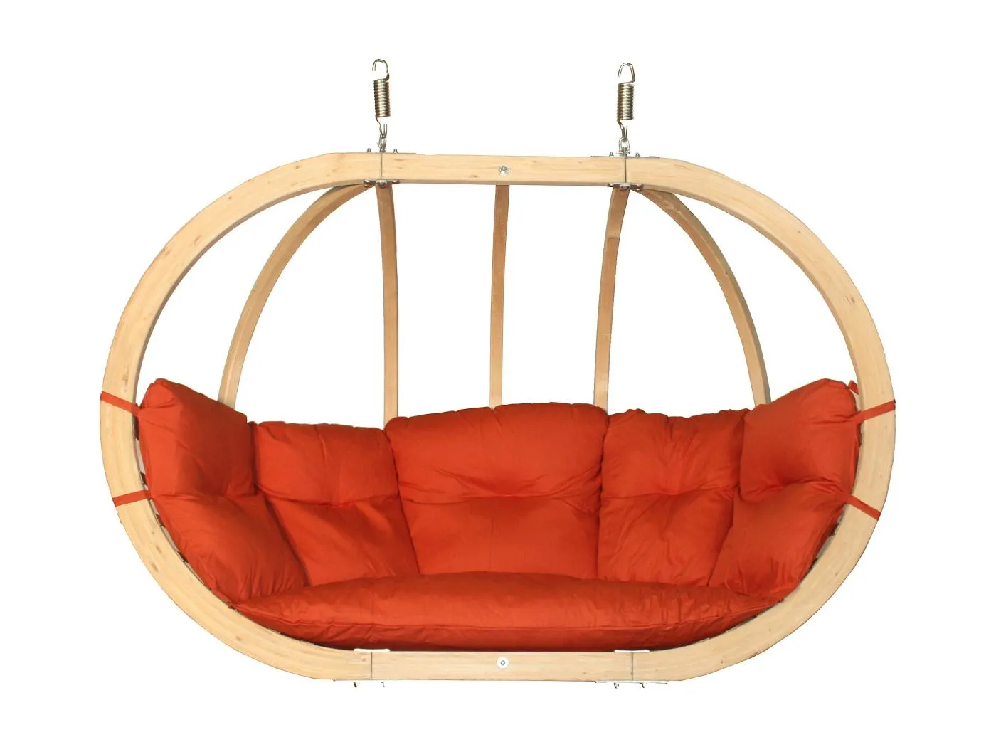 Hölzerner Hängesessel für zwei Personen - rot - CALLISTO
