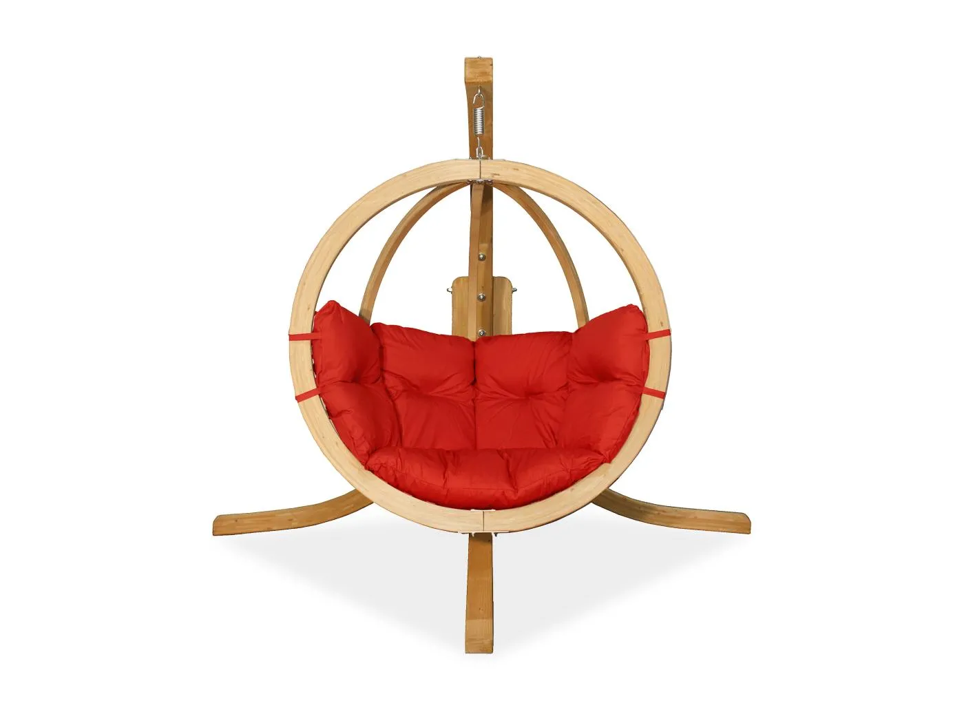 Hölzerner Hängesessel mit Gestell - rot - HIGLO