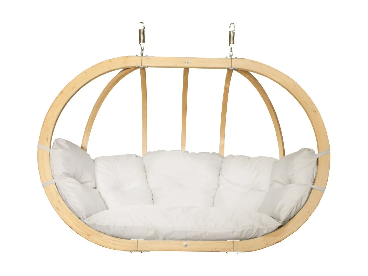 Hölzerner Hängesessel für zwei Personen - beige - CALLISTO