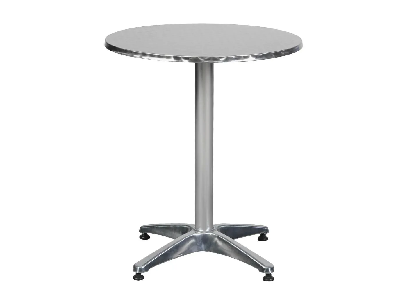 Akur Bistro und Balkonmöbel Cafetisch, Ø60 cm höhenverstellbar, Aluminium Look.