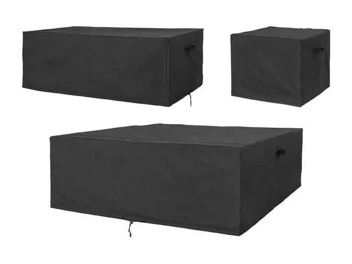 Luksus Abdeckung Gartenmöbel Satz von 3 Stk. schwarz.