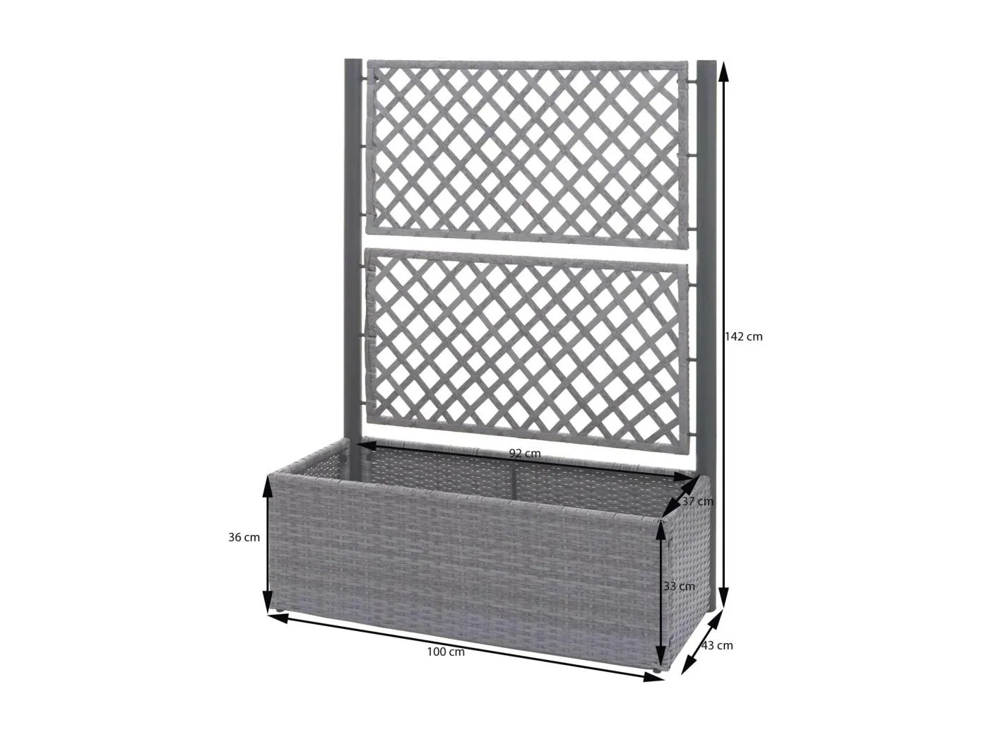 Poly-Rattan Rankgitter MCW-D76, Braun