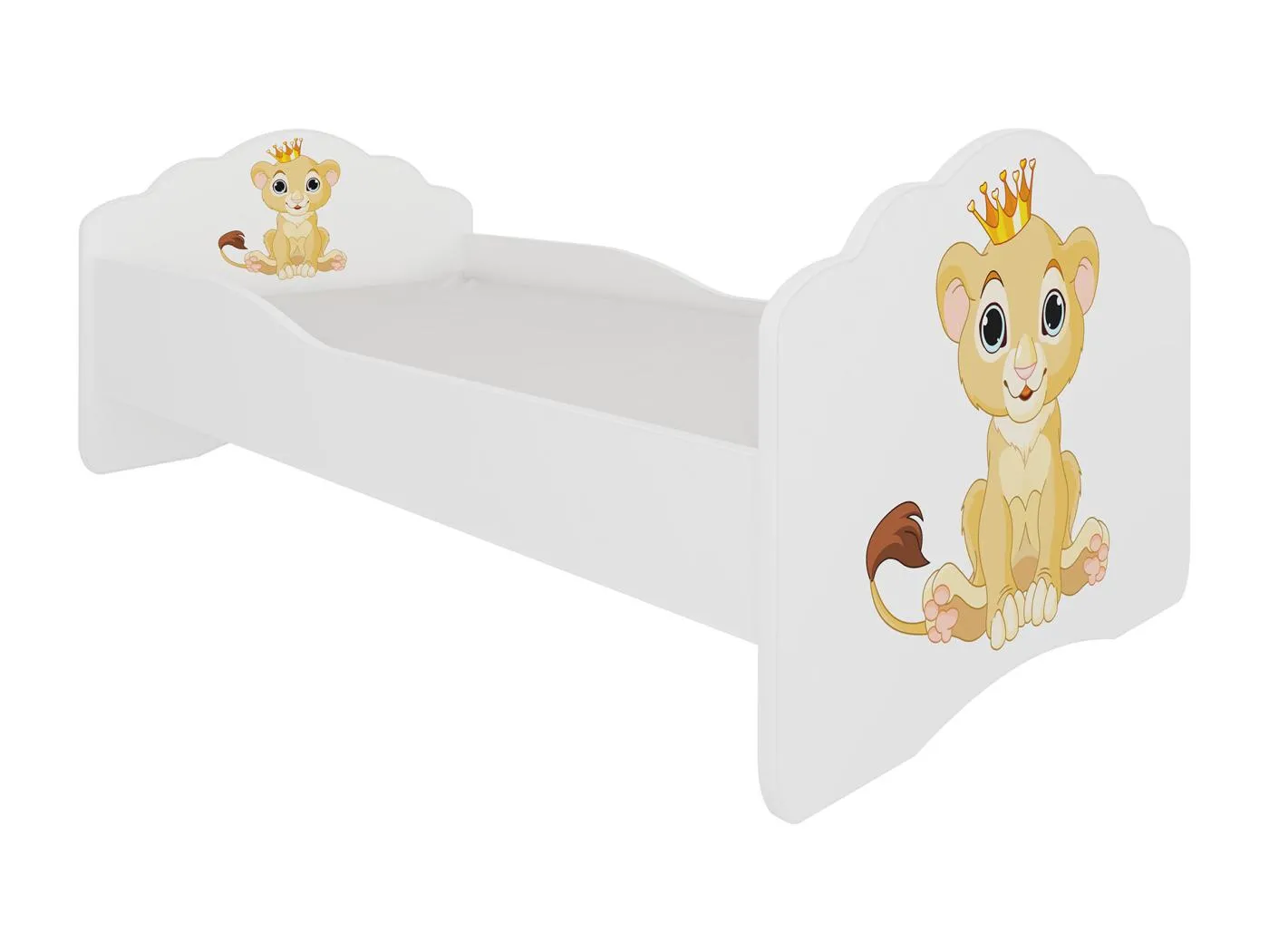 KINDERBETT Casimo weiß / Motiv Löwe 88 / 164 / 63cm