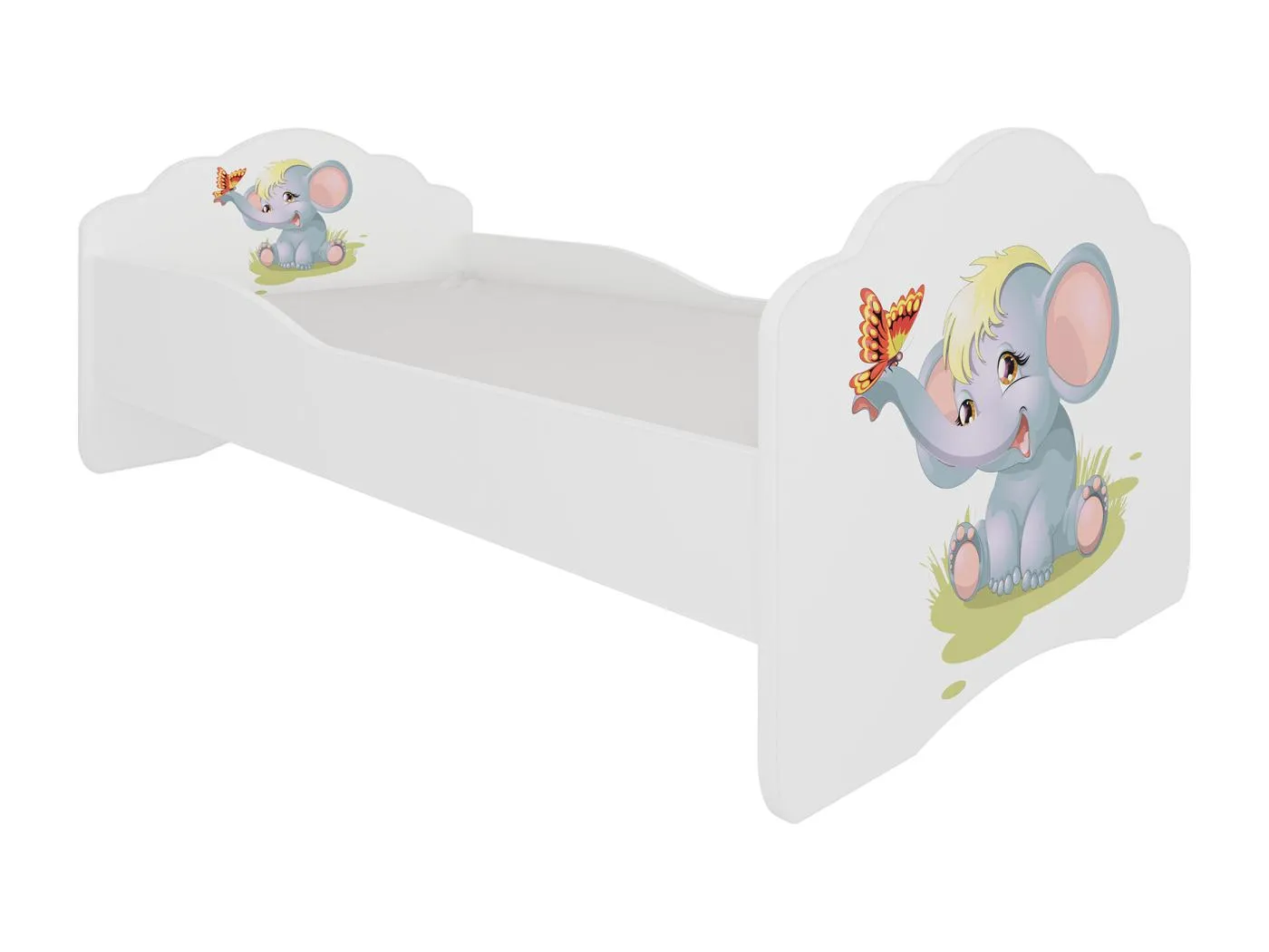 KINDERBETT Casimo weiß / Elefant 88 / 164 / 63cm
