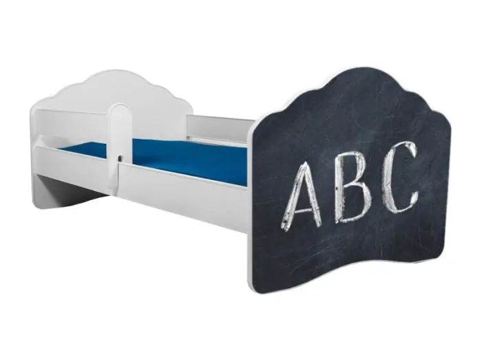 KINDERBETT Casimo weiß / Motiv ABC 88 / 164 / 63cm