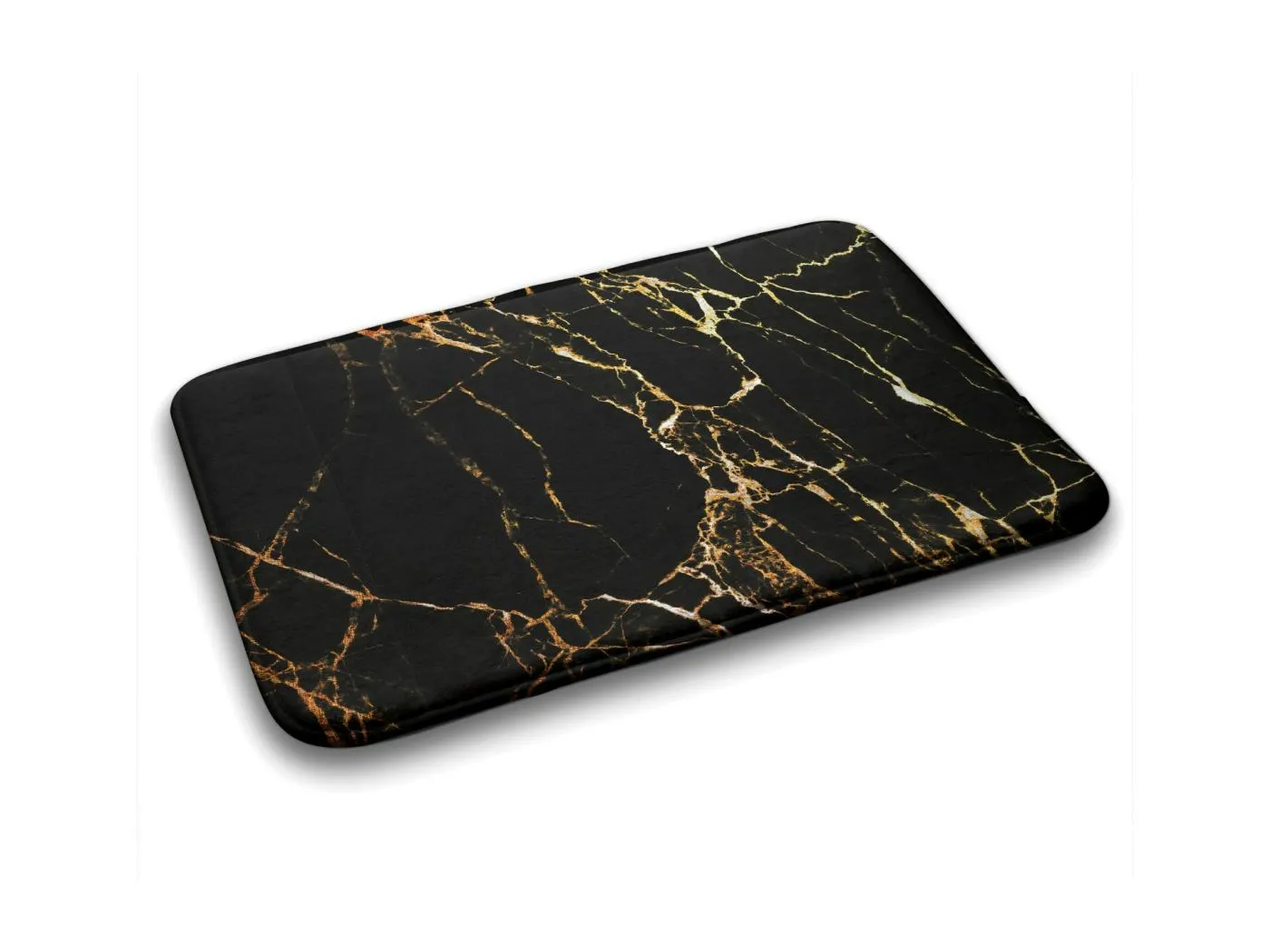 Weicher Badezimmerteppich 75 x 45 cm – rutschfester Badezimmerteppich mit klassischem Marmormuster