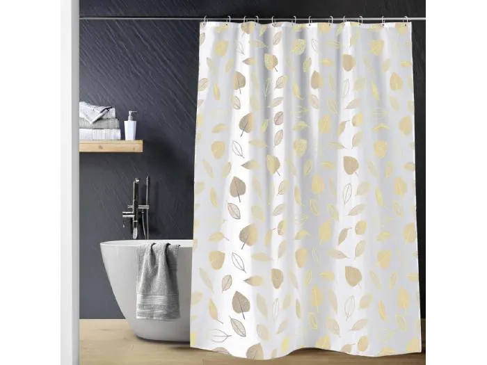 Joya Duschvorhang mit Haken Goldene Blätter