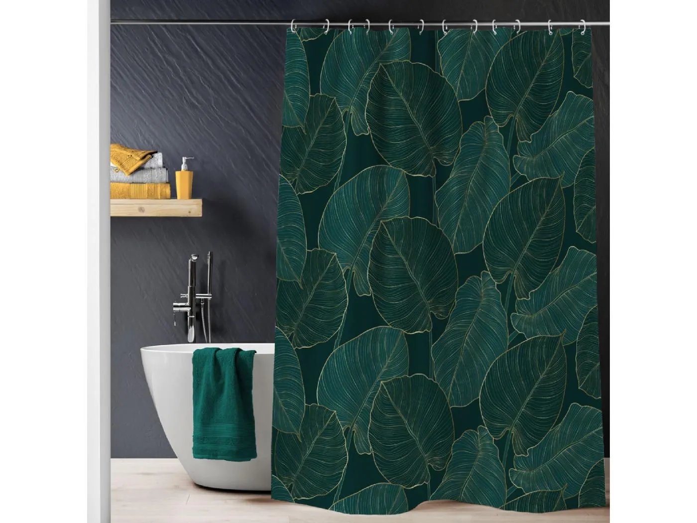 Duschvorhang mit Haken Jade