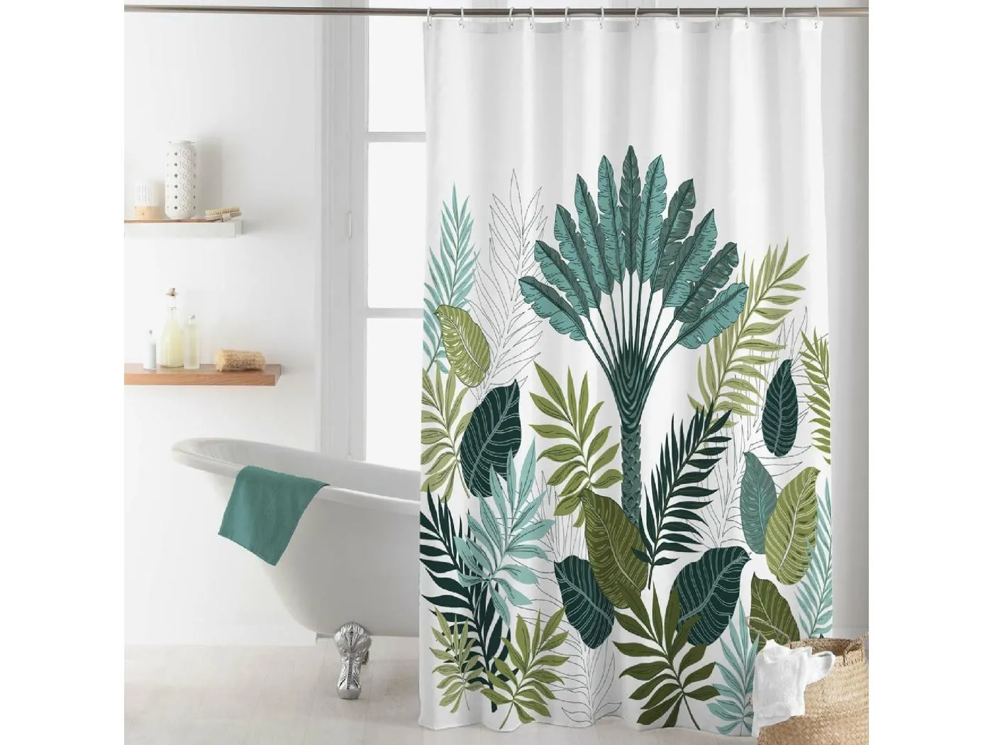 Duschvorhang mit Haken Panazio Tropical