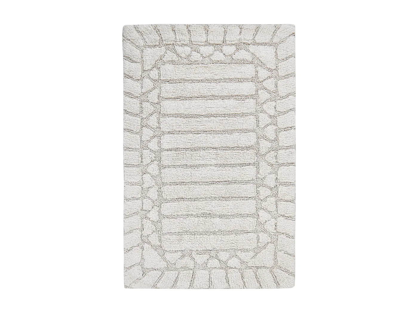 Badematte Baumwolle beige rechteckig 60x90 cm Badteppich modern flauschig Tekke