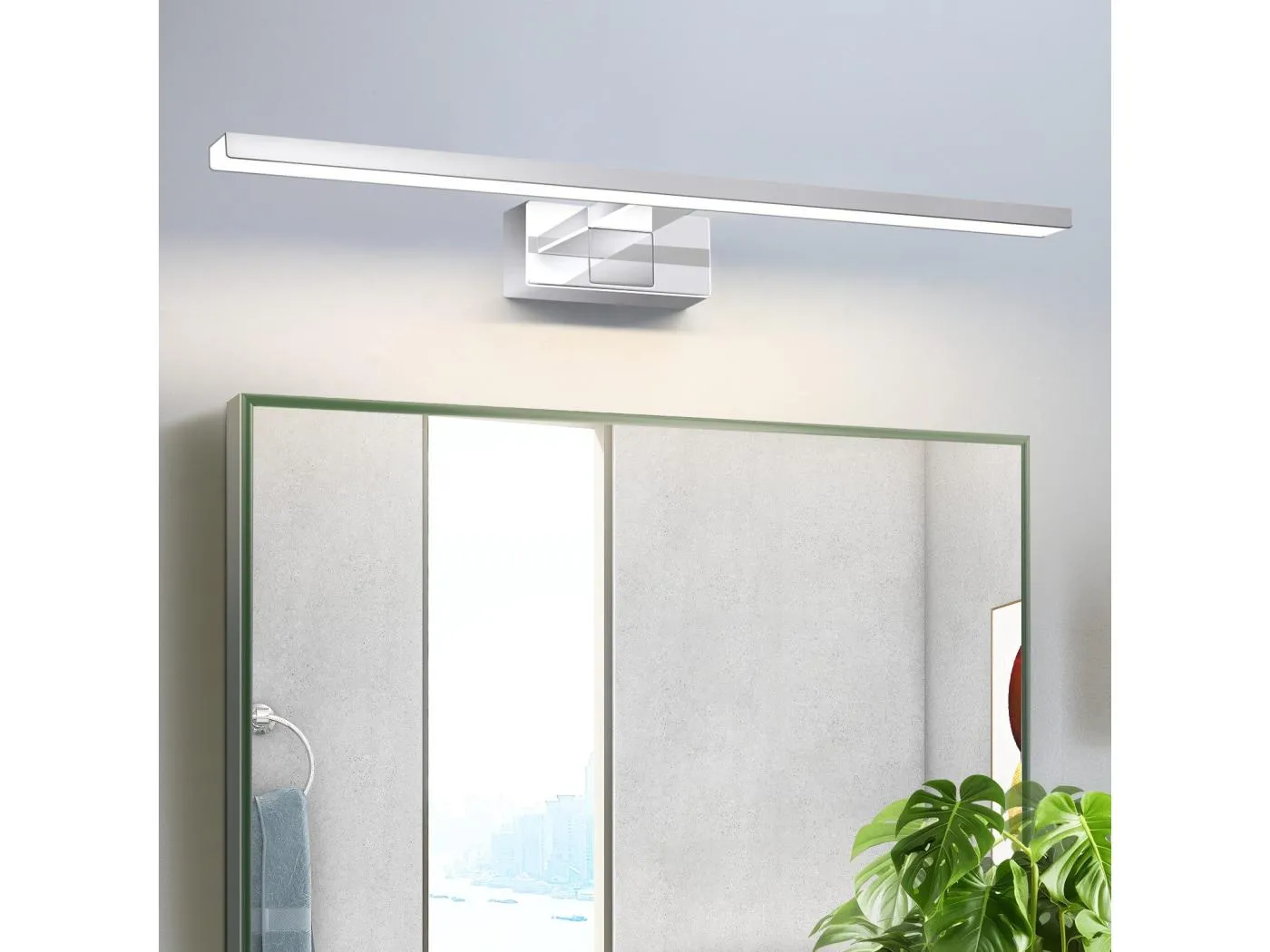 NETTLIFE LED Spiegelleuchte für Badezimmer, Wandleuchte 12W, 4000K, 60cm