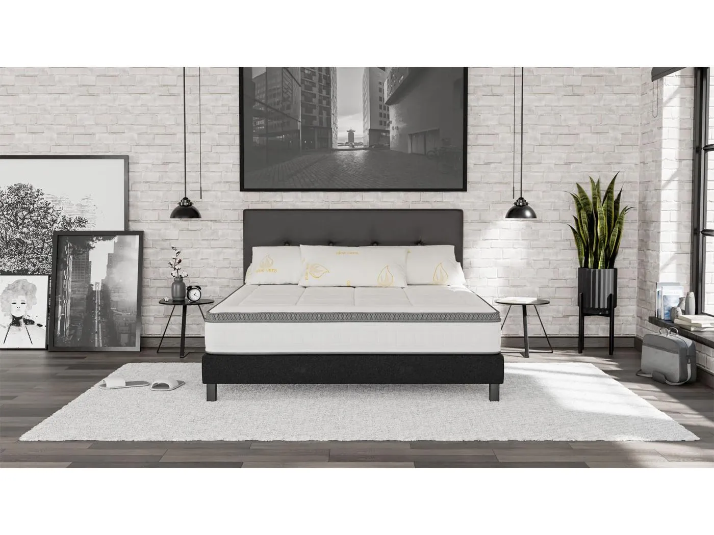 Prometheus 180x200 Doppelmatratze Matratze - Hybrid: Taschenfederkern und Memory Foam 60 kg/m³ Hohe Qualität - Gegen Rückenschmerzen - St. 28 Cm