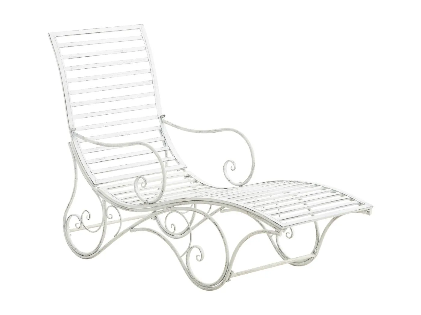 Gartenliege - Metall & natura - antik weiß - Amiens