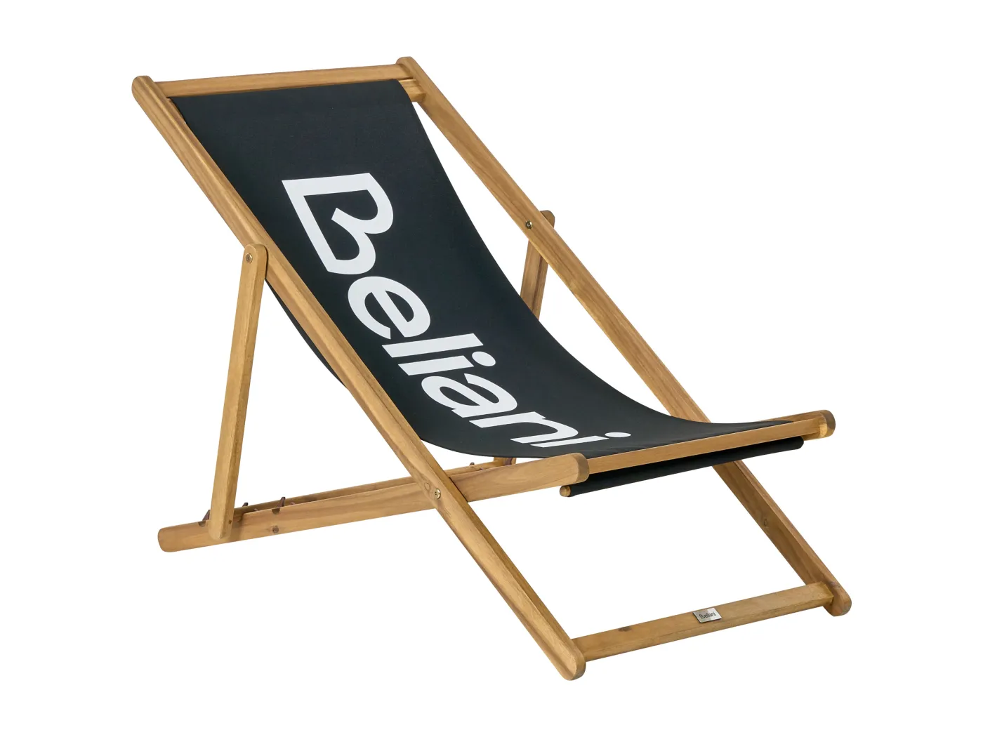 Klappbarer Liegestuhl ANZIO Akazienholz Schwarz