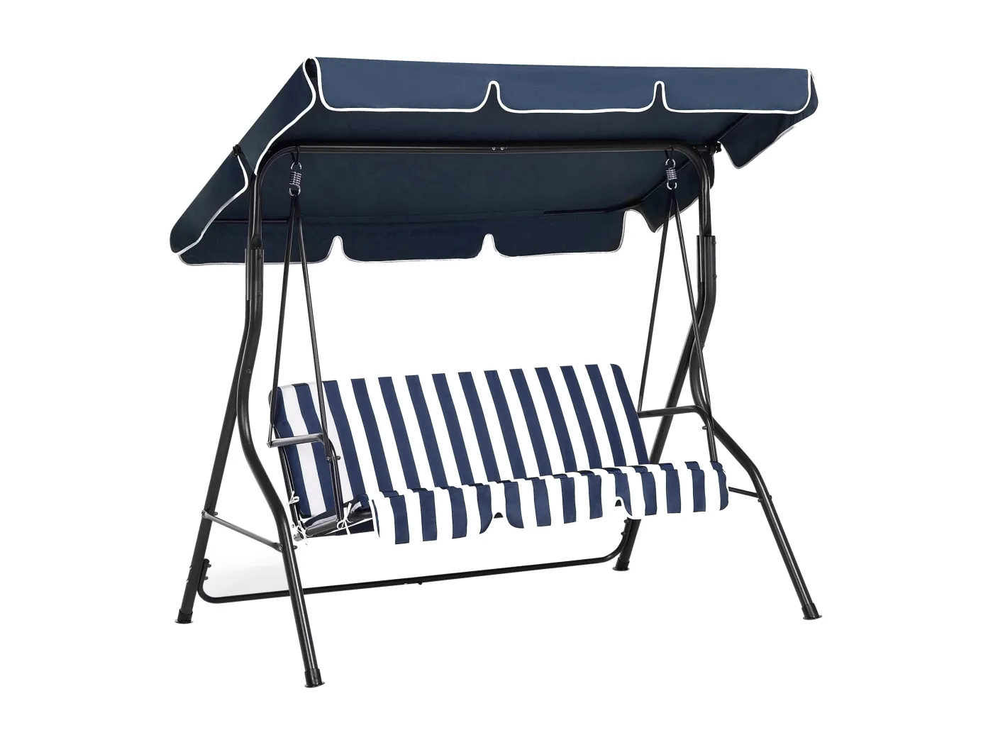 Stilvolles Hollywoodschaukel für Garten in Streifen weiß/blau Chaplin