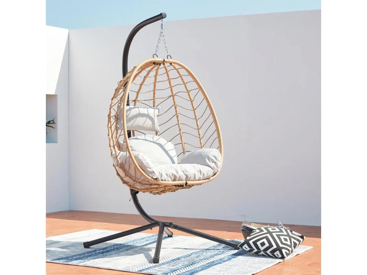 Hängesessel aus Kunstharz mit Rattaneffekt LIMA