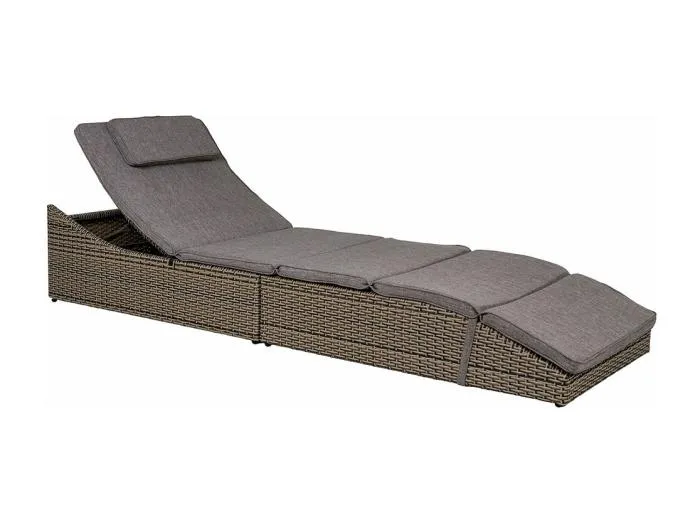 Split Sonnenliege inkl. Sitzkissenkubu,schwarz.