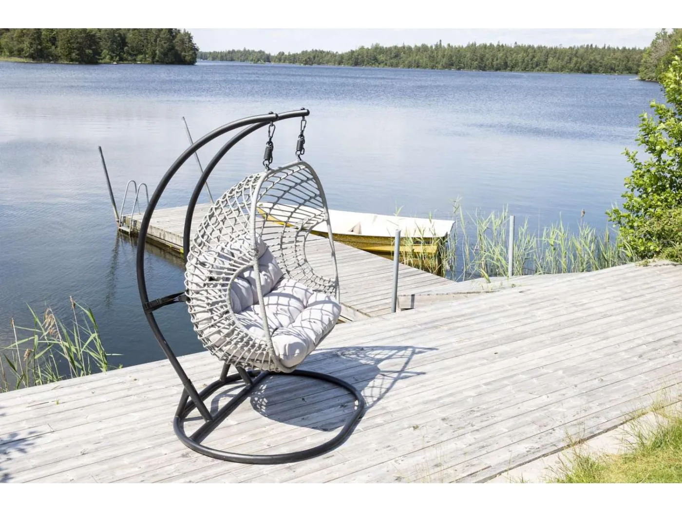 Viga Gartenstuhl hängend schwarzgrau.