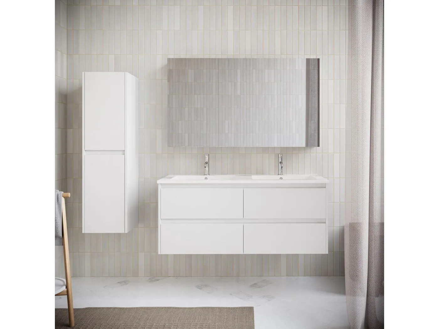 Waschtisch mit Unterschrank FORTINA 120 cm weiß