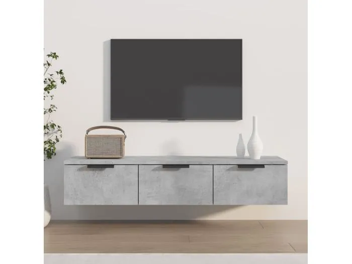 Wandschrank,Wandhängeschrank Betongrau 102x30x20 cm Holzwerkstoff -gkd371664