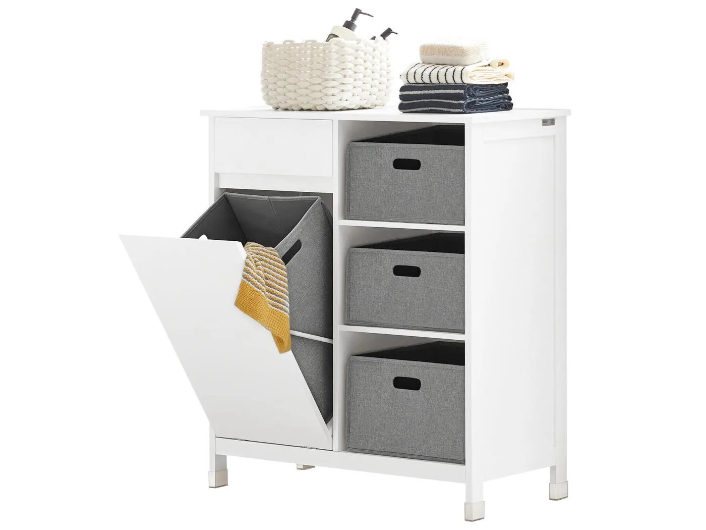 Wäscheschrank BZR77-W 80 x 91 x 38 cm Weiß