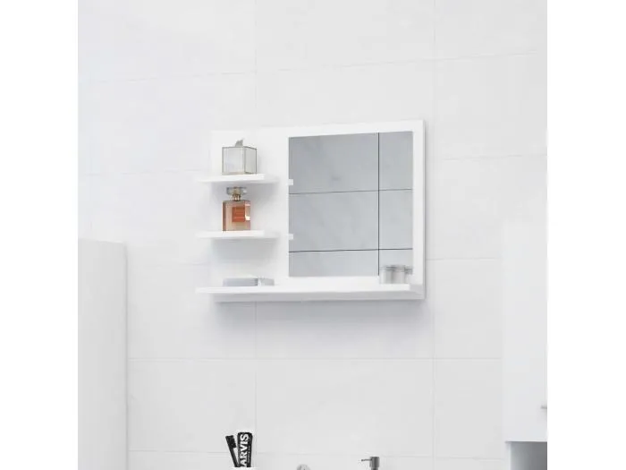 Badspiegel Weiß 60x10,5x45 cm Holzwerkstoff