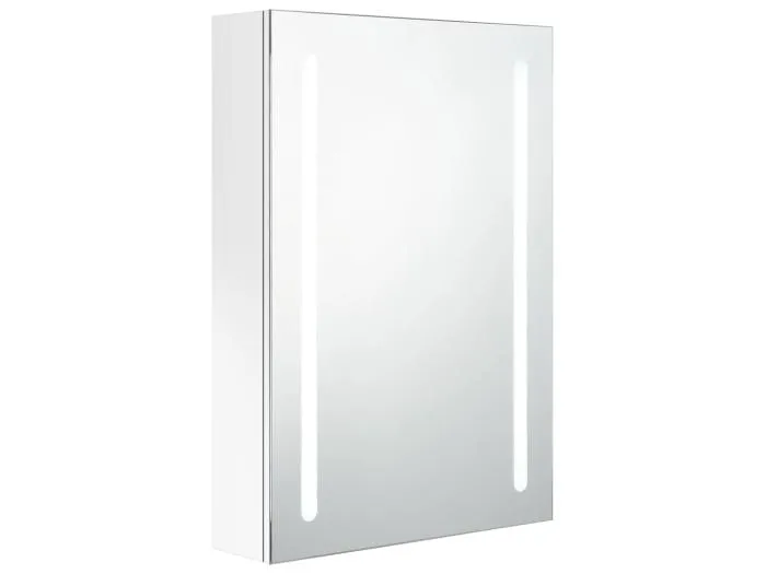 LED-Spiegelschrank fürs Bad Glänzend Weiß 50x13x70 cm