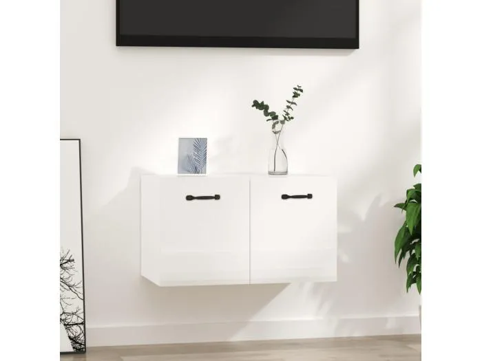 Wandschrank Hochglanz-Weiß 60x36,5x35 cm Holzwerkstoff