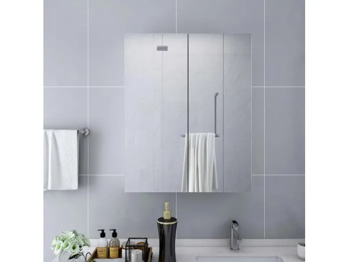 Bad-Spiegelschrank Weiß 60x15x75 cm MDF