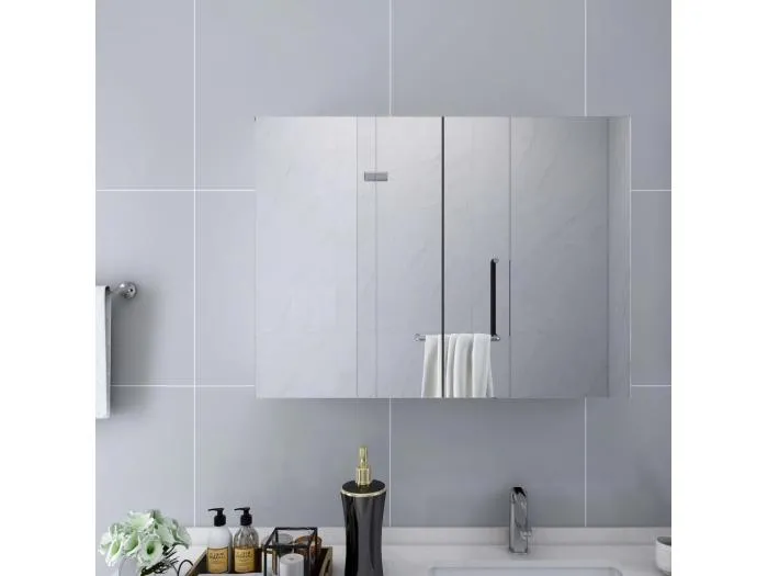 Bad-Spiegelschrank Weiß 80x15x60 cm MDF