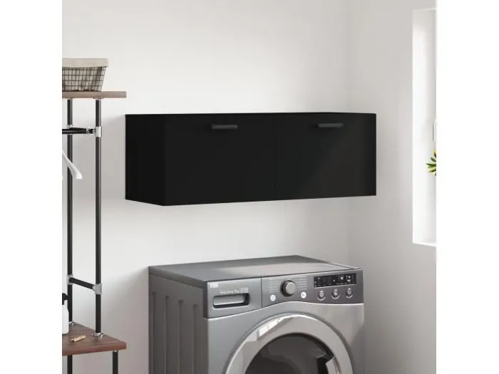 Wandschrank Schwarz 100x36,5x35 cm Holzwerkstoff