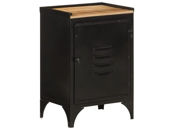 Badschrank 40x30x60 cm Eisen und Massivholz Mango