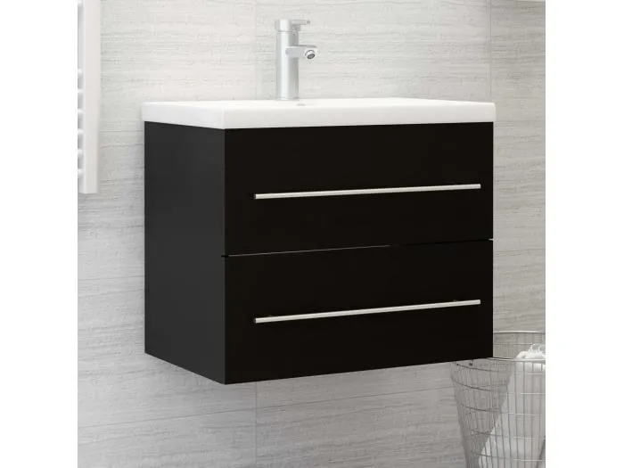 Waschbeckenunterschrank Schwarz 60x38,5x48 cm Holzwerkstoff