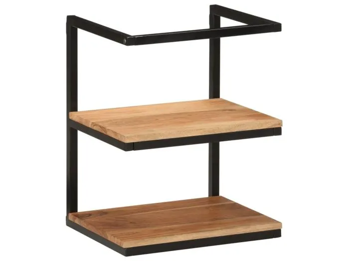 Wandregal 40x30x50 cm Massivholz Akazie und Eisen