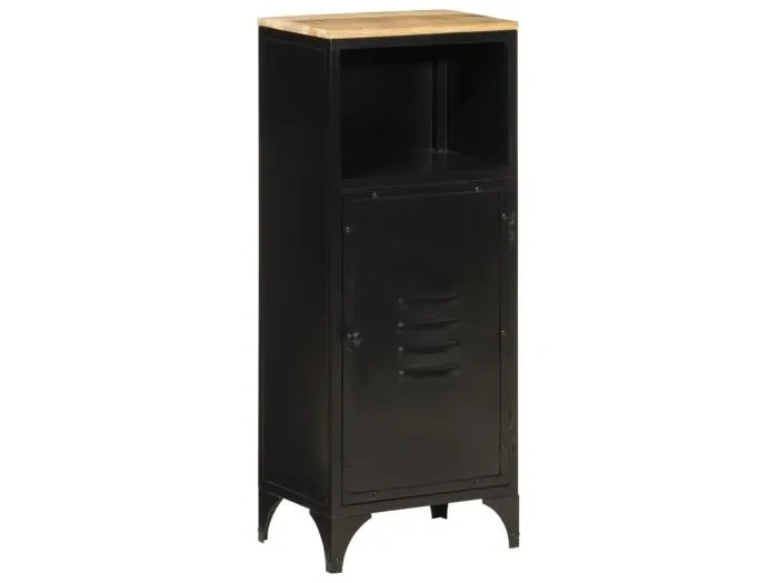 Badschrank 40x27x90 cm Eisen und Massivholz Mango