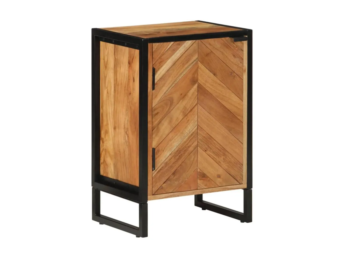 Badschrank 40x30x60 cm Massivholz Akazie und Eisen