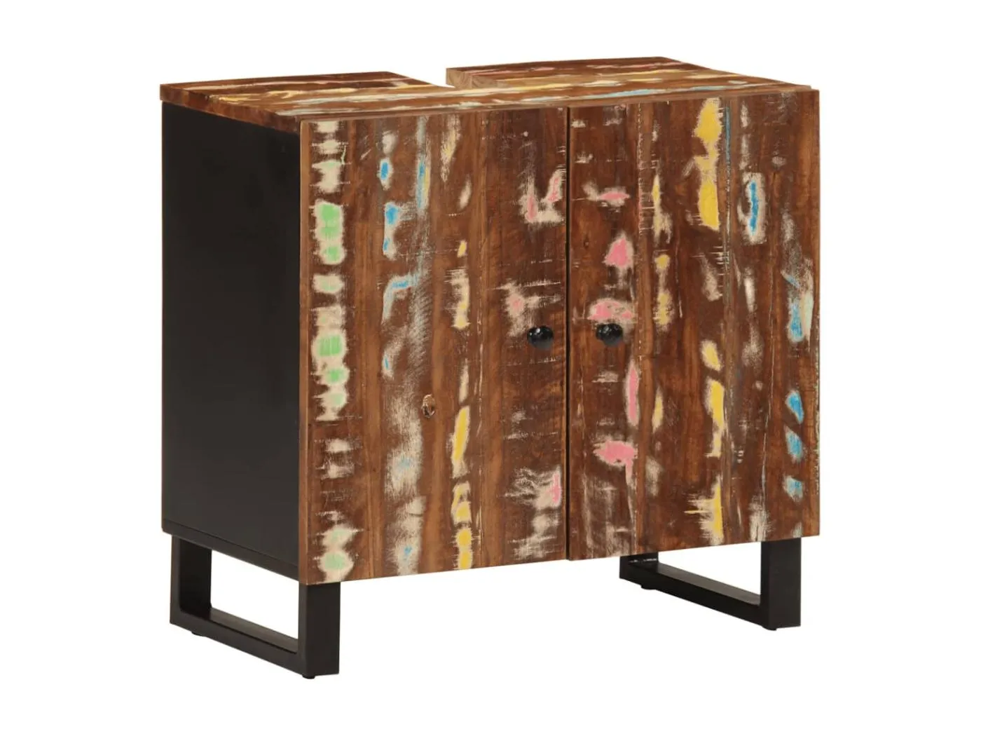 Waschbeckenunterschrank Altholz Massiv und Holzwerkstoff