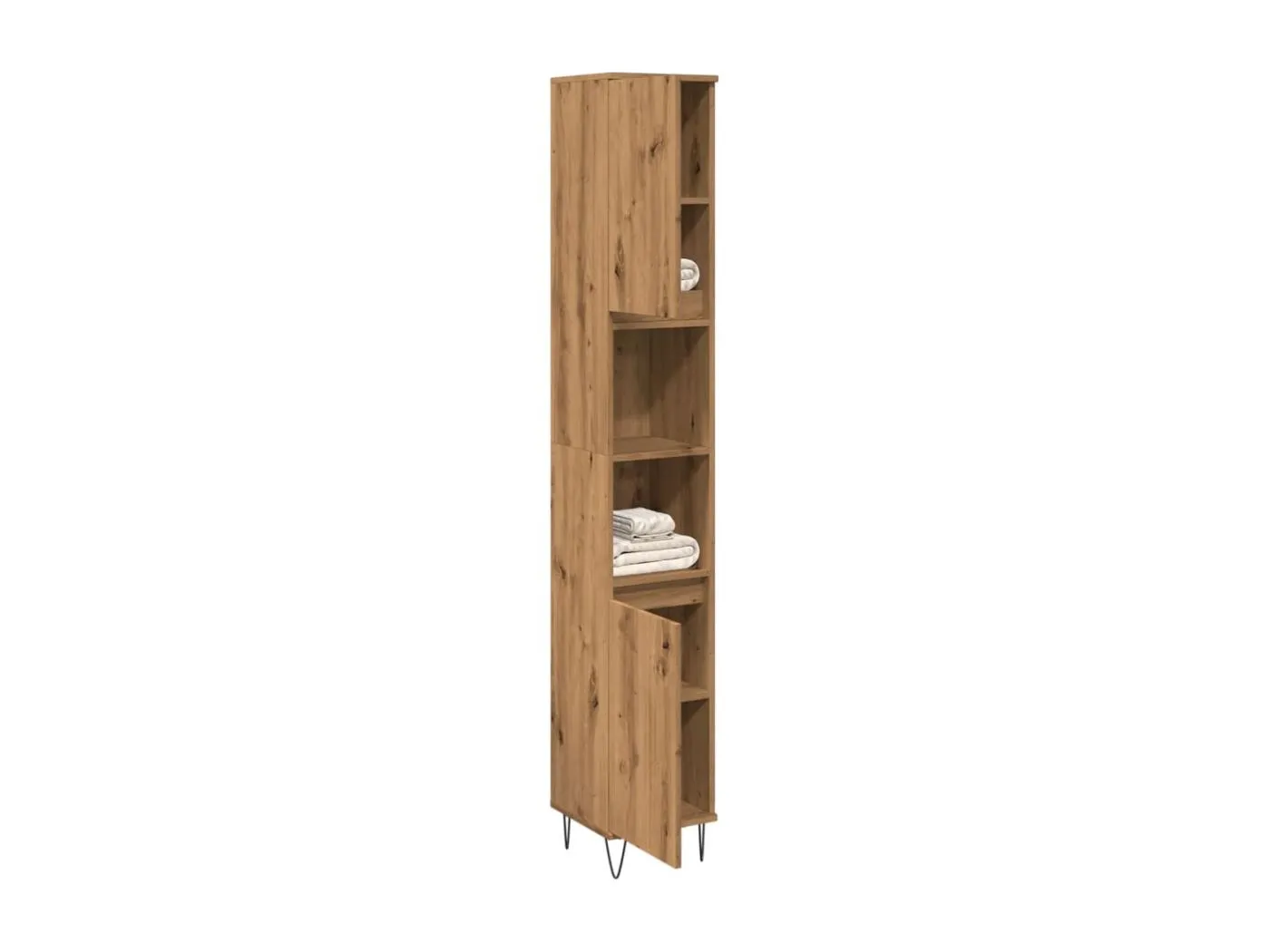 Badschrank Artisan-Eiche 30x30x190 cm Holzwerkstoff