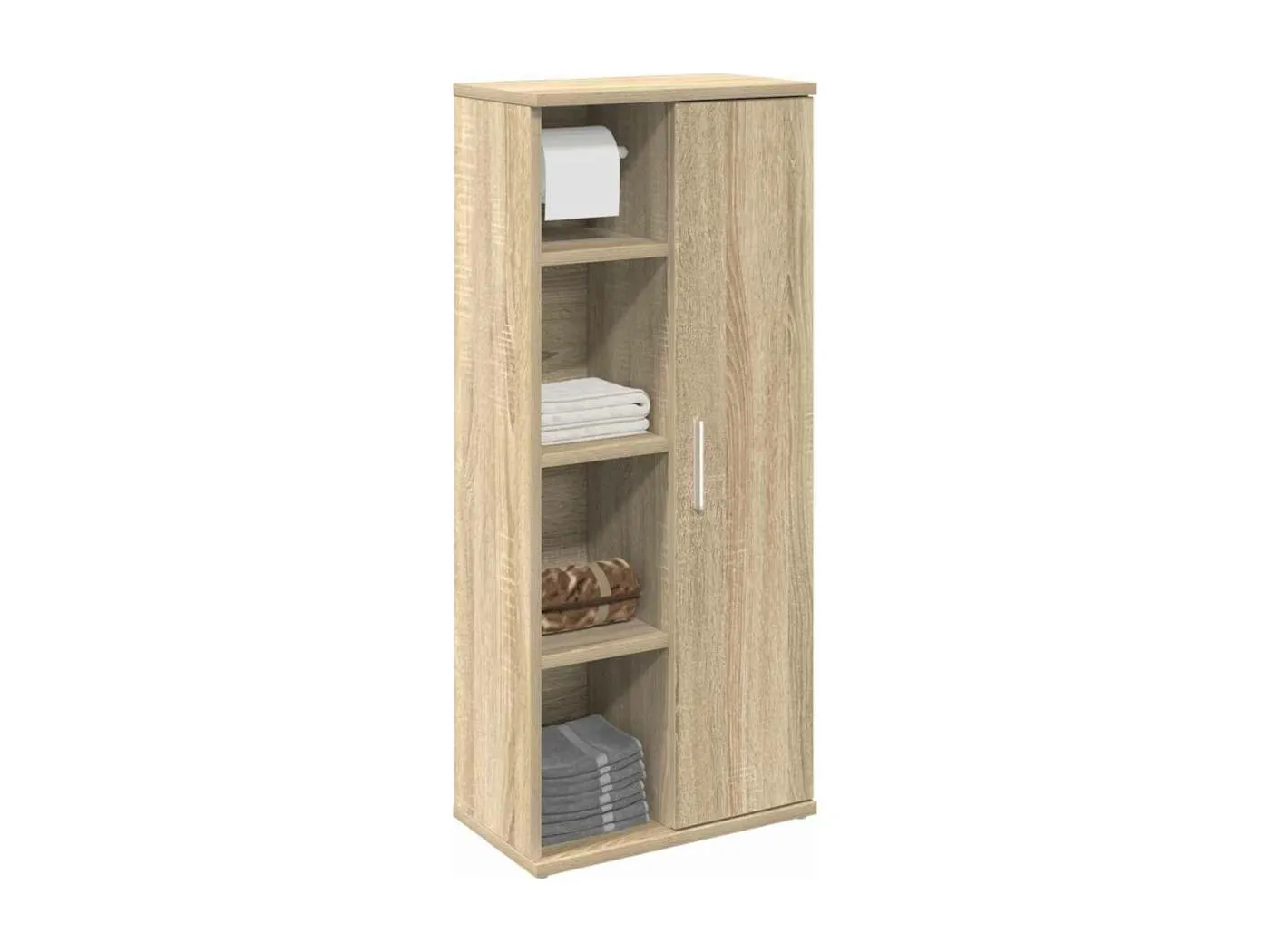 Badezimmerschrank mit Rollenhalter Sonoma-Eiche 39x22x90 cm