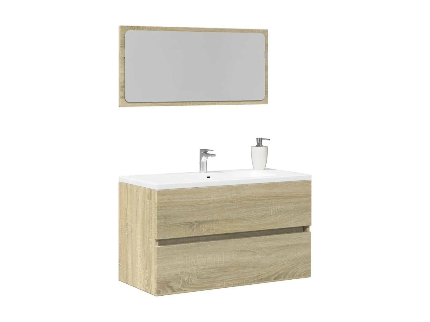 Badschrank mit Spiegel Sonoma-Eiche 80x38,5x45 cm