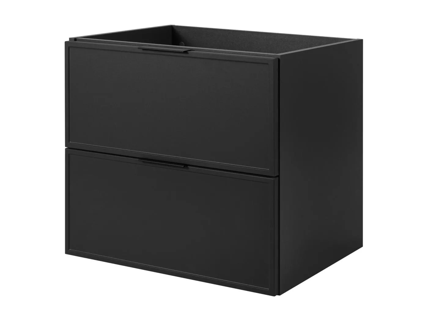 Badezimmerschrank, Dunkelgrau, schwarzer Griff, 46 x 60 x 57 cm