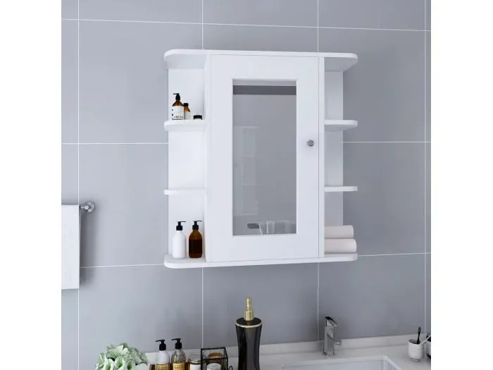 Bad-Spiegelschrank Weiß 66x17x63 cm MDF