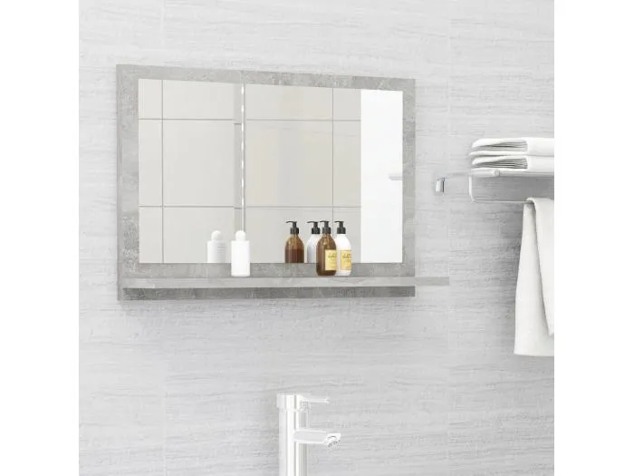 Badspiegel Betongrau 60x10,5x37 cm Holzwerkstoff