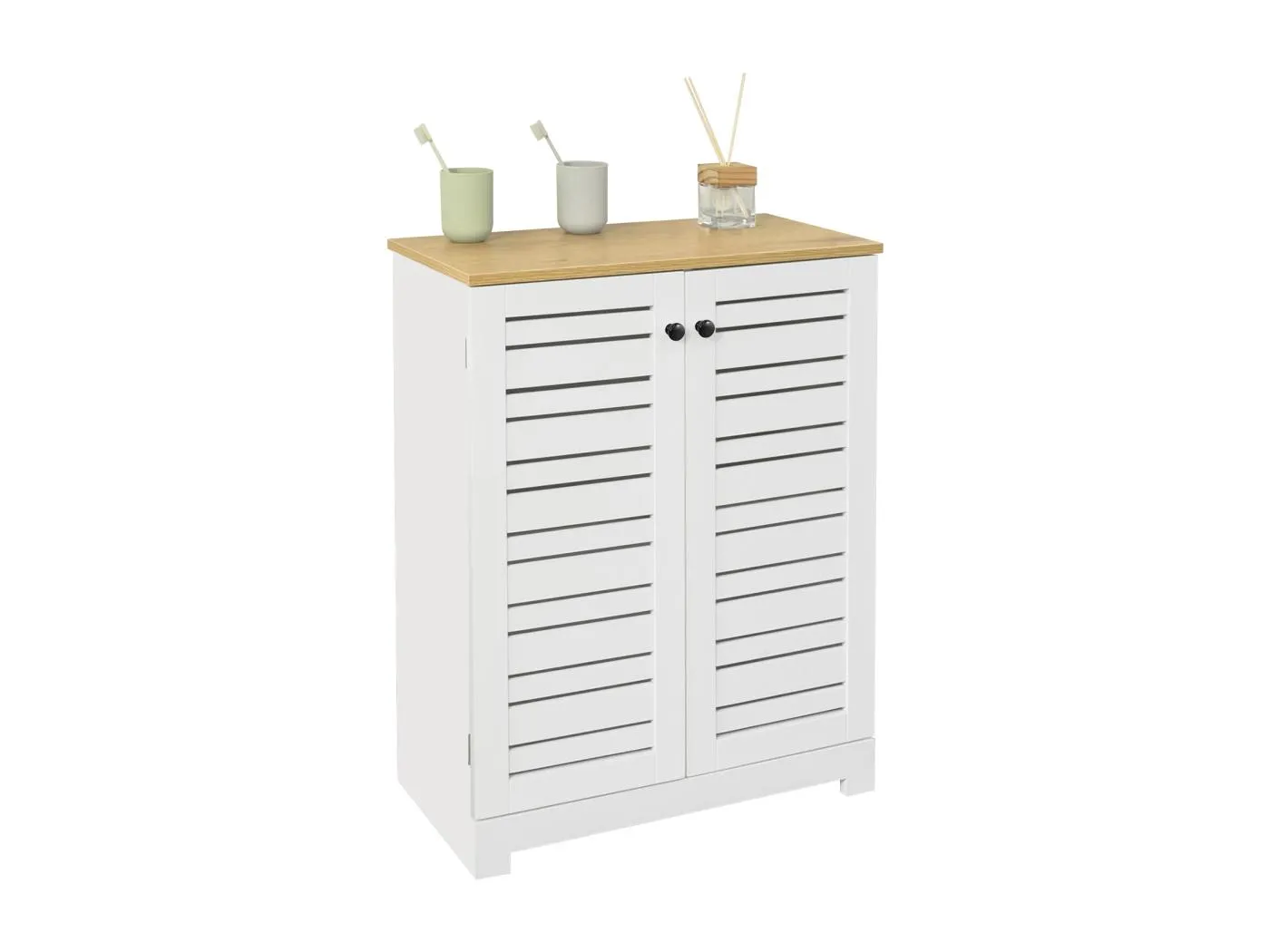 Badezimmerschrank BZR41-W 60 x 82 x 30 cm Weiß