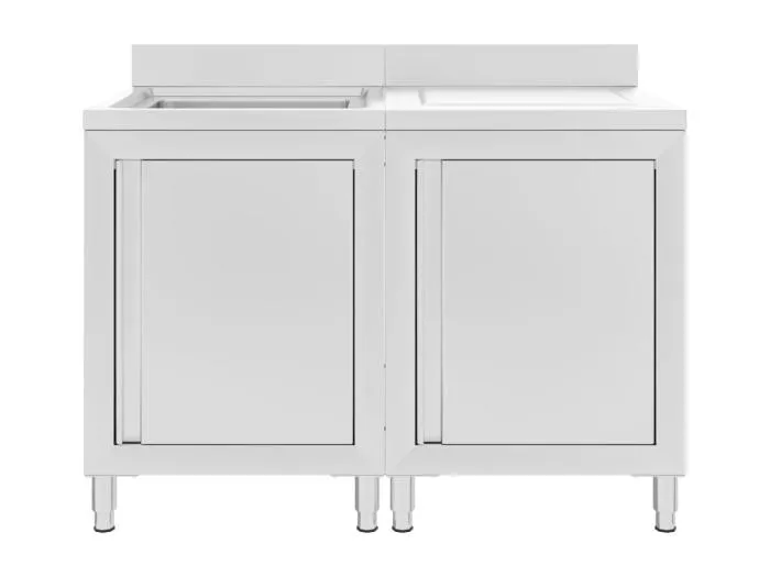 Prolenta Premium -  Gastro-Spülenunterschrank Edelstahl 120x60x96 cm