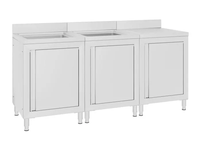 Prolenta Premium -  Gastro-Spülenunterschrank 180x60x96 cm Edelstahl
