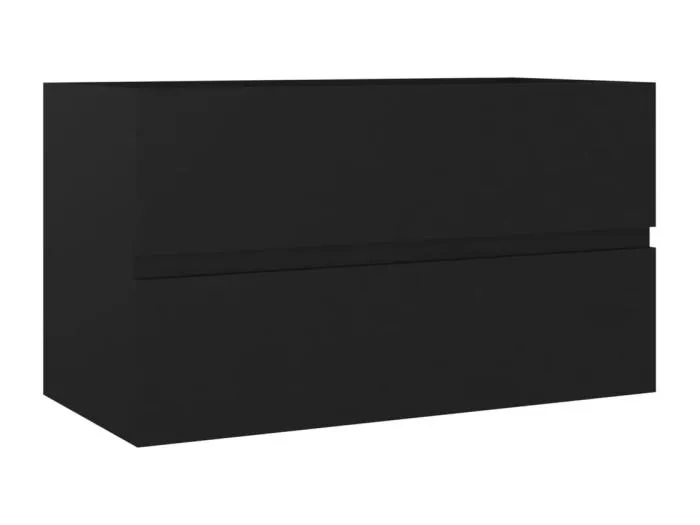 Prolenta Premium -  Waschbeckenunterschrank Schwarz 80x38,5x45 cm Holzwerkstoff