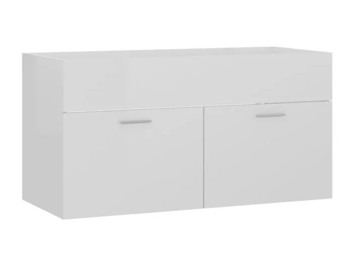 Prolenta Premium -  Waschbeckenunterschrank Hochglanz-Weiß 90x38,5x46cm