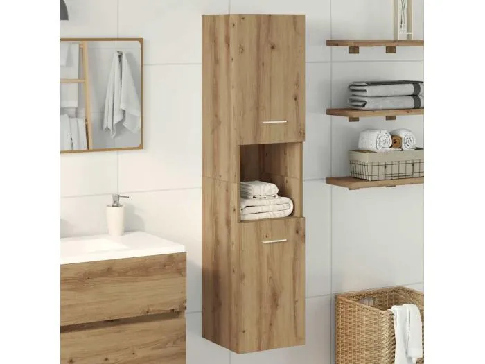 Bad-Hängeschrank Artisan-Eiche 30x30x130 cm Holzwerkstoff