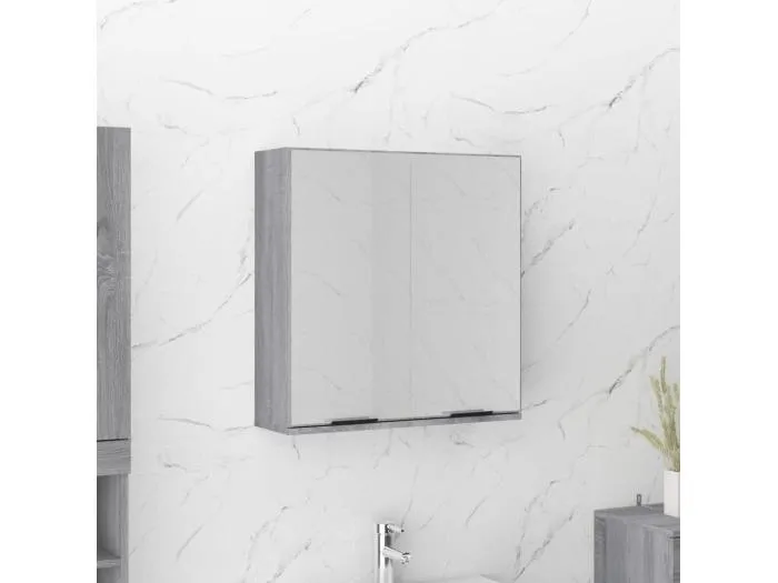 Bad-Spiegelschrank Grau Sonoma 64x20x67 cm